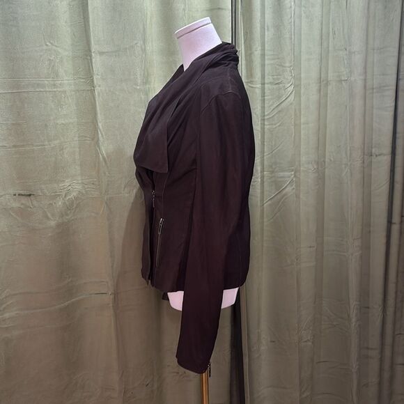 Vince brown Leather/suede Jacket with Zip Front and Tailored Silhouette, S - Picture 5 of 9